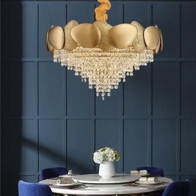 China D60*H40cm E14 Luxury Pendant Lights 4000K Large Round Crystal Chandelier for sale