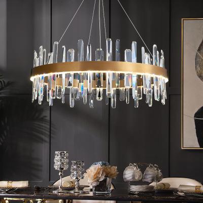 China Geometric Stainless Crystal Luxury Pendant Light Fixtures High End ODM for sale