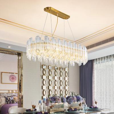 China El colgante de lujo cristalino K9 E14 enciende luces de techo formadas ovales en venta