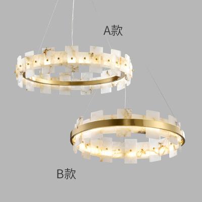 China H65 Brass High Hardness Marble Effect Ceiling Light High End Pendant Lights 15m2 To 25m2 for sale