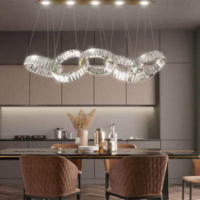 China Ceiling Crystal Nimbus Ring Chandelier 99W LED High Bearing Capacity for sale
