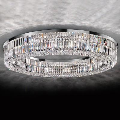 China Square Round K9 Crystal Flush Mount Ceiling Light ODM for sale