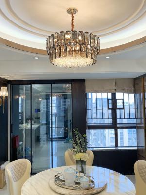 China E14 Gerookt Grey Pendant Light Rustproof Modern Crystal Ceiling Lights Te koop
