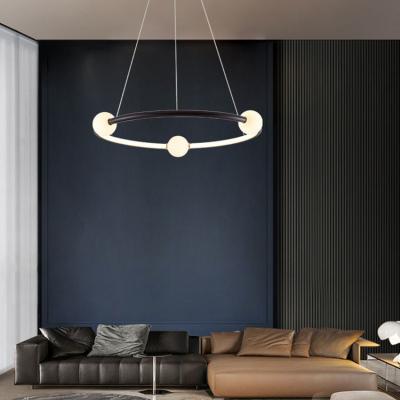 China Nordic Simple Gold Paint Scrub Modern Ring Chandelier Pendant Light ODM AC110V for sale