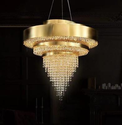 China Hotel transparente y banquete Pasillo de Crystal Customized Pendant Lamp For del metal en venta