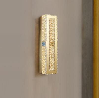 China Rustproof Contemporary Gold Crystal Wall Sconce Lighting Electroplating Polishing for sale