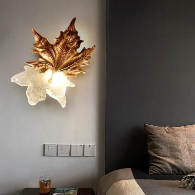 China Maple Leaf Contemporary Wall Sconces For Living Room ODM 220V for sale