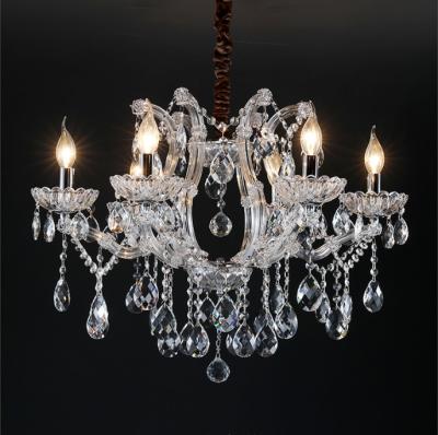China LED E14 Crystal Candle Chandelier 5 To 10m2 High Light Transmittance for sale