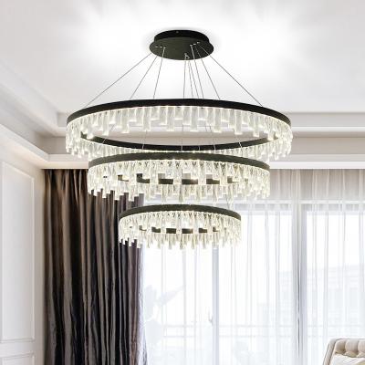 China Round Ring Adjustable Multi Light Chandelier For Foyer Decoration for sale
