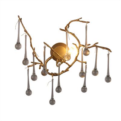 China Brass Button Control Modern Wall Sconces Chandelier Wall Lights for sale