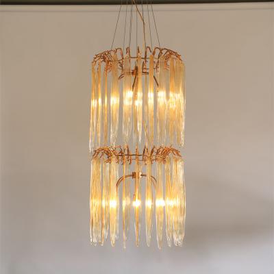 China Luxury All Copper Post Modern Duplex Stair Chandelier With Creative Personality for sale