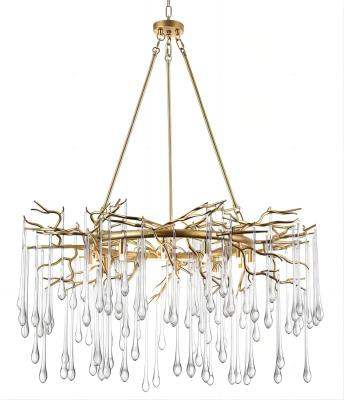 China Ceiling Room Clear Glass Drop Chandelier 80 CRI Color Accuracy for sale