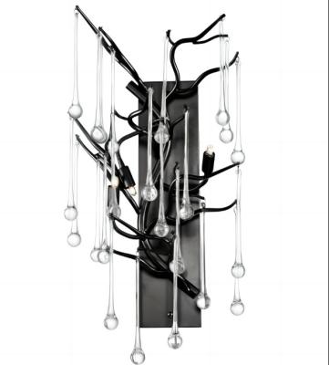 China K9 Clear Crystal Drop Metal Wall Sconce L280*W220*H460 for sale