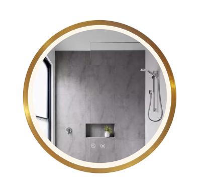Cina Luce di alluminio dorata elegante 600*600mm fissati al muro dello specchio del bagno della struttura LED in vendita