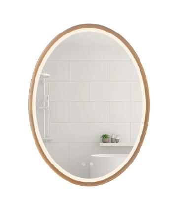 China 600*800MM Aluminum Frame Oval Bathroom Mirror Clear Reflection Effect for sale