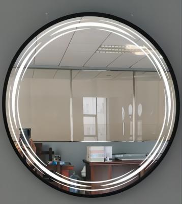 China Badezimmerspiegel mit Aluminiumrahmen, 60 cm Durchmesser, klarer Reflexionseffekt zu verkaufen