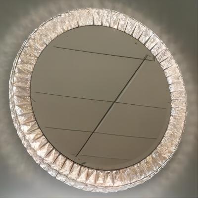 China Stainless Steel LED Crystal Effect Mirror Crystal Vanity Mirror With Lights for sale