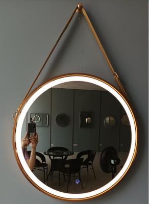 China Aluminum Frame Black Hanging Vanity Mirror With Lights 24W for sale