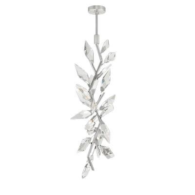 China 60W Hand-Cut Faceted Crystal Leaf Chandelier With LED Bulbs for sale