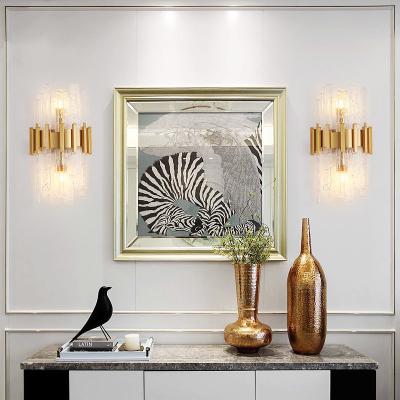 China G9 LED Functional Decor Modern Crystal Wall Sconces Gold Finish for sale