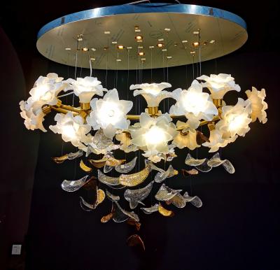 Chine Art haut de gamme romantique chandelier à fleurs blanches Villa duplex haut de gamme à vendre