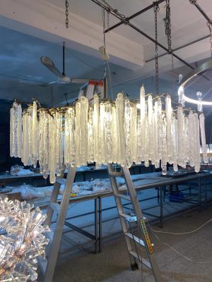 China Nordic Creative Ice Block Chandelier Luxury Crystal Chandelier Lamps for sale