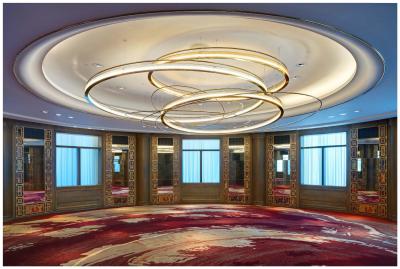 China High-End Places Large Round Gold Chandelier Customized Lighting Solutions for sale
