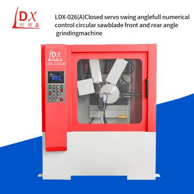 China Full Enclosed Servo Swing Angle Full CNC TCT Saw Blade Front And Rear Angle Sharpening Machine LDX-026A for sale
