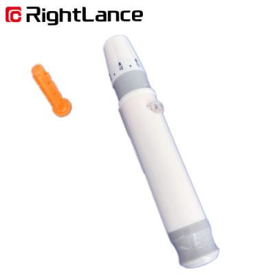 China ABS White Grey 10.5cm Blood Sugar Lancet Device Pen With Ejector Pen for sale
