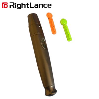 China ABS Adjustable Black Blood Lancet Pen Pain Free Lancing Device For Glucose Test for sale