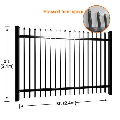 China Welding Vertical Rails Pvc Coated Steel Picket Fence for sale