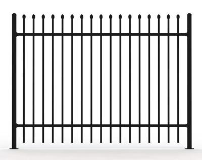 China Powder Coated 2 Rails Wrought Iron Picket Fence for sale