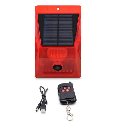 China Alarm light solar charged motion detector 129db sound Siren outdoor secure home farm barn villa yard blink flash sound for sale
