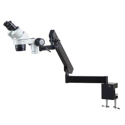 China dual power stereo microscope dual mag arculating arm clamp base dual magnification for sale