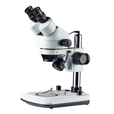 China Stereo microscope zoom mag pole stand Top and bottom LED Illumination with plate clips for sale