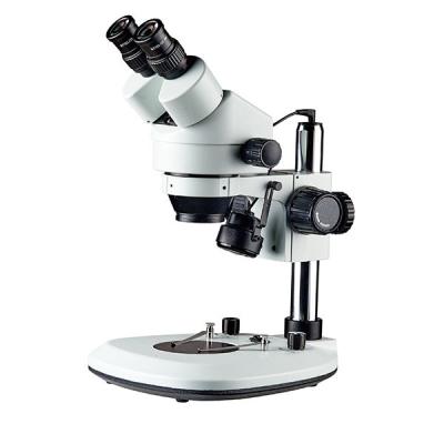 China Stereo microscope zoom mag 7X-45X pole stand Top and bottom LED light pair clips for sale