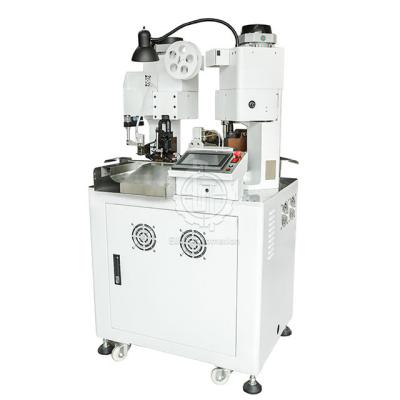 China Fully Automatic Two Head Terminal Electronic Wire Striping Belt Pressing Machine Crimper At Both Ends Of The Peeling End for sale
