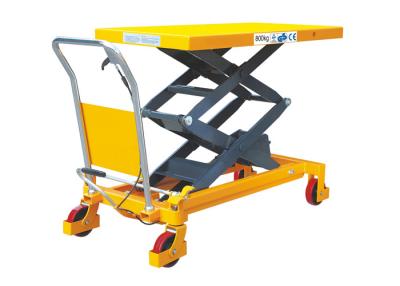 China Hand Operated Movable Lift Table Double Scissor Heavy Duty Steel Construction for sale