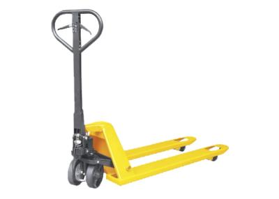 China Lifting Height 200mm Hand Pallet Truck With Brake System Yellow Color for sale