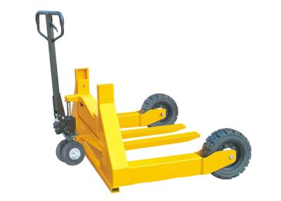 China Adjustable Forks Rough Terrain Pallet Truck With Rubber Wheels 240mm Total Lift Height for sale