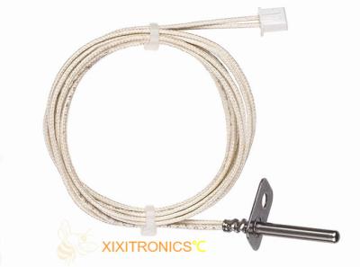 China Os sensores de temperatura da RTD de Mica Platinum da fibra de vidro cabografam a ponta de prova de PT100 PT1000 para a grade à venda