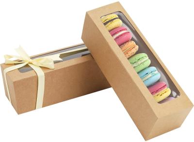 China Caja de la selección de Macaron de 25 paquetes con la cinta clara 6 Macaron de la ventana en venta