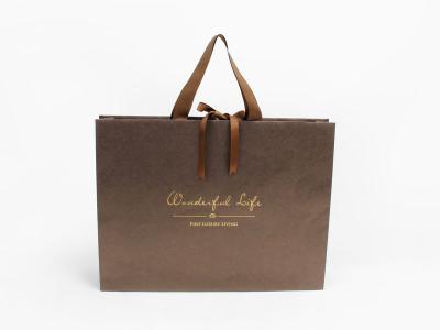 China Regalo impermeable nacarado Tote Shopping Bag Custom Logo de Brown de la marca en venta
