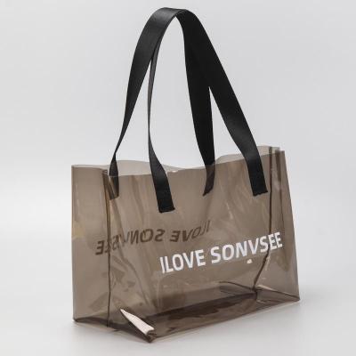 China Holograhicp Transparent Tote Shopping Bag Laser Clear PVC Tote Bag for sale