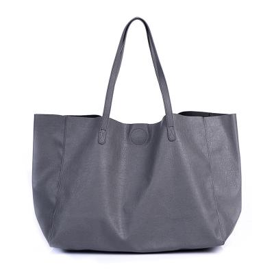 China Reusable Women PU Leather Tote Bag 	 L39 x W16 x H30 cm for sale