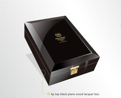 China Papel de madeira da beira que reune a caixa de madeira do vidro de vinho do MDF luxuosa à venda