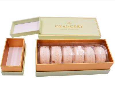 China Custom Two Pieces Lid And Base Cardboard Macaron Gift Box Luxury for sale