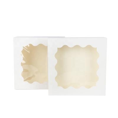 China Cajas blancas de la panadería de las PC de la caja de regalo de Macaron del cartón de las galletas 30 con la ventana en venta