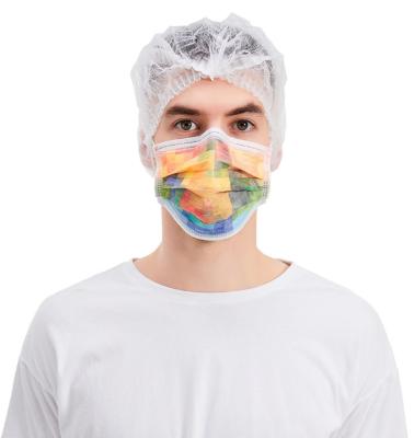 China 4 ply Printed Disposable Face Masks For Adults TUV certificate for sale