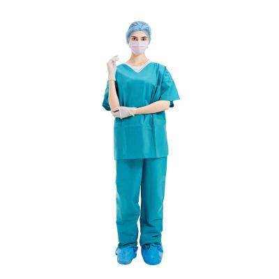 China Food Industry Disposable Scrub Suits , 45gsm disposable hospital scrubs for sale